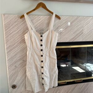 Madewell White Button-Front Mini Dress